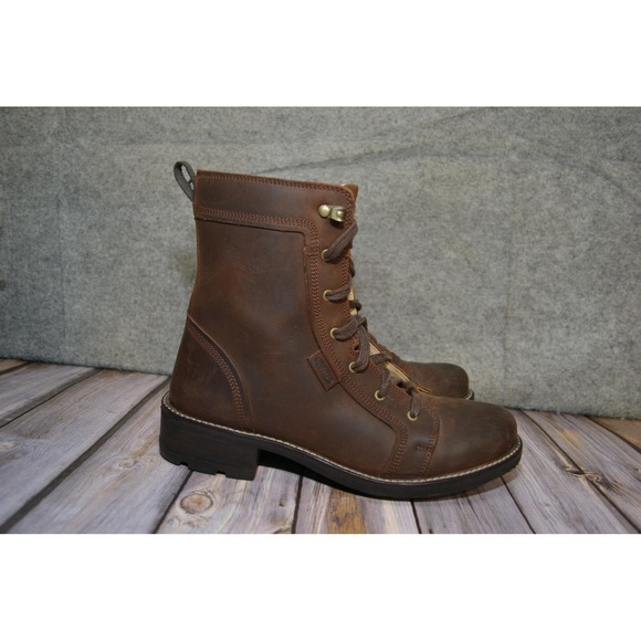 Keen Boots Womens 8.5 W Brown Leather Oregon City Combat Lace Up Mid Calf